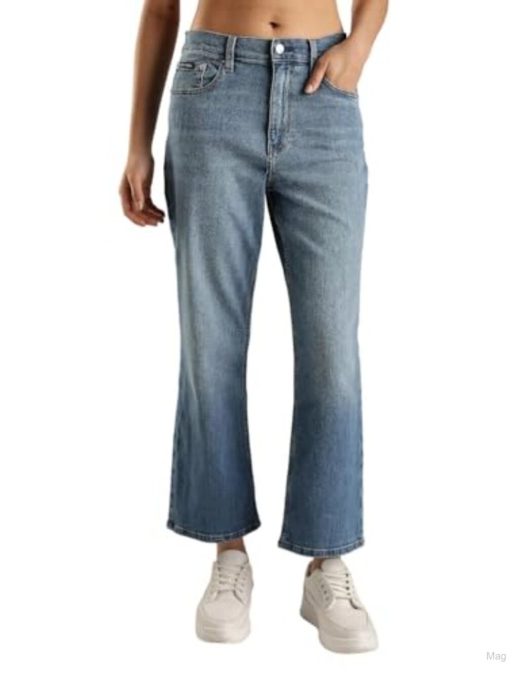 Calvin Klein Womens High Rise Ankle Bootcut Jeans